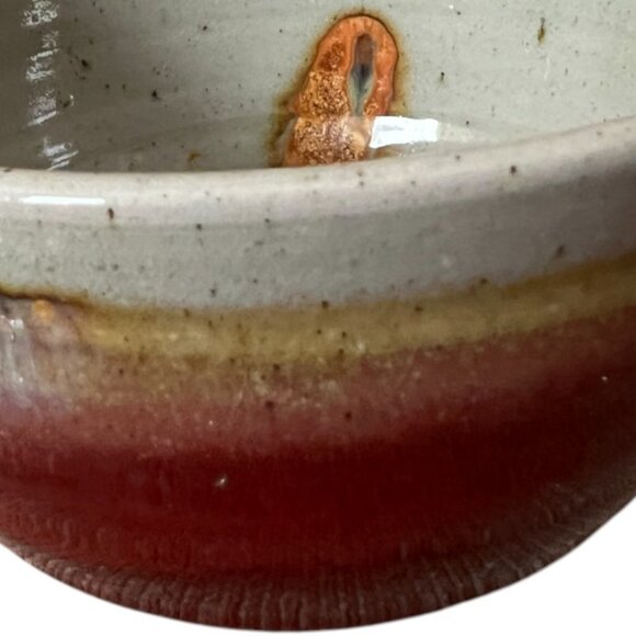 Handmade Pottery Bowl – Studio Stoneware Multicolor Drip Glaze Stunning! 5" dia - Picture 4 of 9